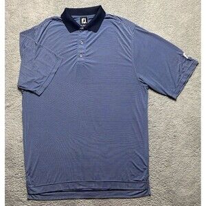 Footjoy Shirt Mens Large Polo Stretch Short Sleeve Performance Blue Striped 🏖️